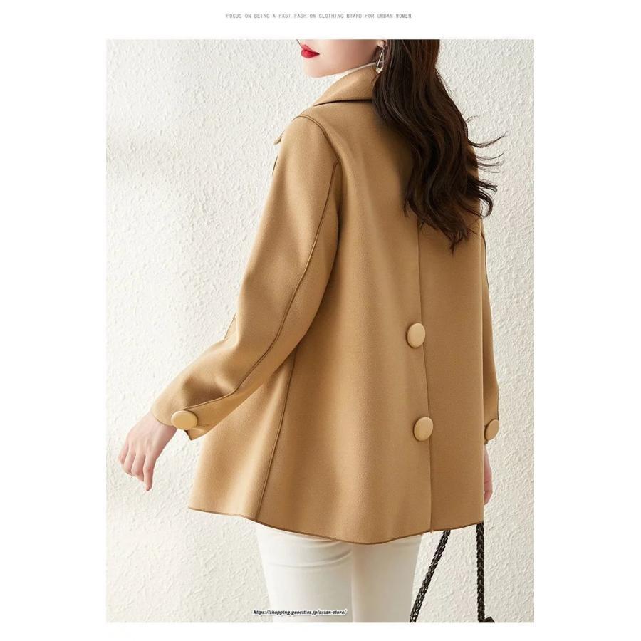 コート・ジャケット | テーラードジャケット レディース コート アウター 長袖 ミディアム丈 羽織り 春 秋 冬 無地 カジュアル ラシャ ダブルブレスト 秋 冬 あったか 通勤 通学