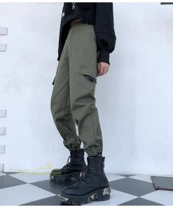 その他 | カーゴパンツ レディース ボトムス ストレート スリム ストレッチ ウエストゴム 着痩せ 格好いい お出かけ カジュアル 着回し ヒップホップ アウトドア シンプル
