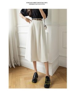 スカート | Aラインミモレ丈 裏地付き ボトムス 春 夏 黒 ベージュ カーキ おしゃれ お呼ばれ ファッション 女子会 カジュアル 無地 デート