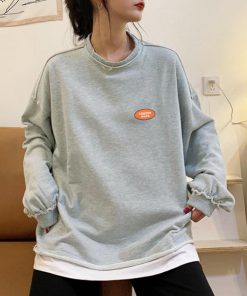 Tシャツ・カットソー | 重ね着風スウェットトレーナー 韓国風