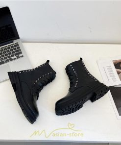 ショートブーツ | ブーツ レディース トレンド ミドル 厚底 袴ブーツ 黒 レースアップ 編み上げ オフホワイト 通勤 オフィス 疲れにくい 歩きやすい あったか 通学