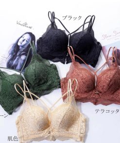 キャミソール | レース ノンワイヤー下着 セクシーランジェリー ブラ セット 上下セット デザイン ショーツ ブラジャー クロス チュール
