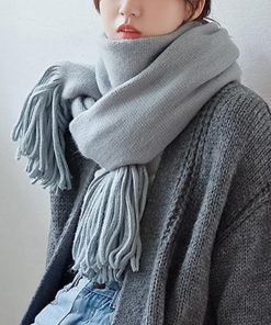 マフラー | フリンジレディース リバーシブル 大判 秋冬 厚手無地 ストール かわいい リバーシブル