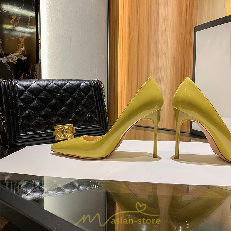 パンプス | 6cm8cm10cmヒール エナメル ハイヒール ピンヒール ポインテッドトゥ 美脚黄色 黒 ワイン ヌードカラー フォーマル 痛くない パーティー 女性