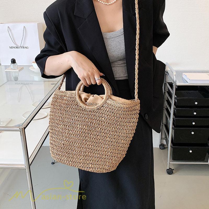 女性用バッグ | レディース バッグ かごバッグ ショルダーバッグ ストローバッグ 編み 小物 シンプル 軽量 大人 軽い 旅行 オシャレ 40代 可愛い 50代 30代
