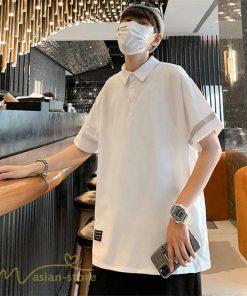 Tシャツ | ポロシャツ シャツ メンズ 薄手 夏新作 カジュアル 無地 トップス サマーシャツ カットソー おしゃれ ゆったり ギフト 大きいサイズ プレゼント 黒 白