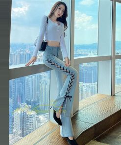 チノ・テーパード・ジョガー・スキニーパン | ブーツカット デニムパンツ レディース フレア ロング丈 カットオフ ストレッチ ハイウェスト コーデ ジーンズ 20代30代40代 スリット 脚長 美脚パンツ 新作