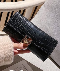 長財布 | クロコ型押し PUレザー シンプル