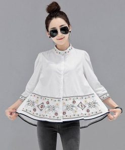 シャツ・ブラウス | シャツ ブラウス レデイース 刺繍 花柄 トップス ファッション シンプル デイリーコーデ エスニック トレンド お出かけ フェミニン エレガント カジュアル