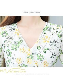 ミディアム | ワンピース レディース 40代ワンピース 花柄 きれいめ おしゃれ Vネック 膝丈 夏 新作 カジュアル 半袖 Aラインワンピース 40代 エレガント 20代 30代 きれいめ