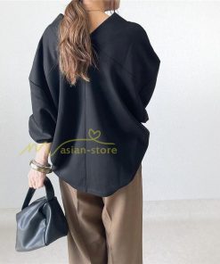 ｔシャツ・カットソー | 長袖Tシャツ レディース トップス ドルマンスリーブ Vネック 30代40代 無地 大人 切り替え ブラウスシャツ Tシャツ 長Ｔ 可愛い 体型カバー