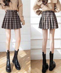ミニスカート | 韓国風チェック柄プリーツミニスカート