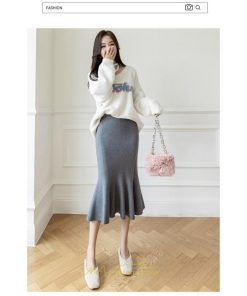 スカート | ロングレディース ウエストゴム きれいめ 会社 高身長 低身長 マーメイド 歩きやすい 着痩せ ニット 2022秋冬新作 セクシー 韓国ファッション 大人上品