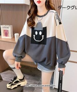 パーカー | スウェット トレーナー レディース トップス プルオーバー 長袖 クルーネック ゆったり 切り替え 50代 40代 30代 コットン おしゃれ 丸首 20代 送料無料 綿