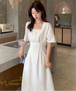 ミディアム | ワンピース レディース 春 夏 半袖 サマーワンピース 着痩せ 無地 カジュアル 大きいサイズ 上品 Aラインワンピース 大人 韓国風 通学 シフォン お出かけ 通勤