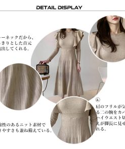 ワンピース | ショルダーフリルニットワンピース新作