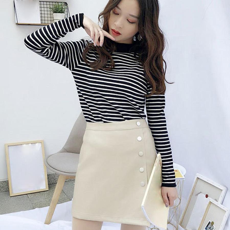 ニット・セーター | ボーダー柄 ニットセーター 長袖 6色