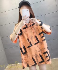 ｔシャツ・カットソー | Tシャツ パーカー レディース ゆったり 半袖 プリント フード付き 可愛い 大きいサイズ 上品 夏服 体型カバー カットソー 薄手 カジュアル 上品 おしゃれ