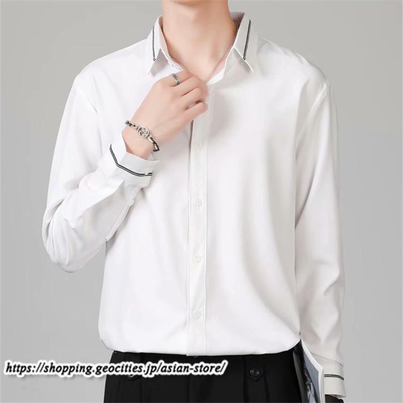 シャツ | 長袖メンズ ビジネス フォーマル オフィス 仕事 春 夏 秋 冬 カジュアル ビジネスシンプル 長袖 トップス 大きいサイズ メンズトップス