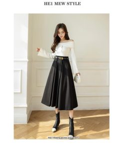 スカート | ロング秋 冬 レディース ボトムス ロング フレアAライン プリーツ 30代 40代 50代  ラシャ 送料無料 暖か 2022年秋冬 通勤 通学