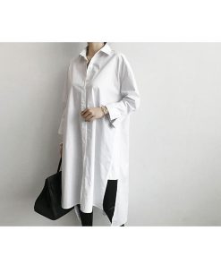 シャツ・ブラウス | ワンピース 秋服 レディース 長袖ワンピース シャツワンピース ロングシャツ ゆったり ブラウスシャツ 通学通勤 20代30代 40代50代 無地 トップス