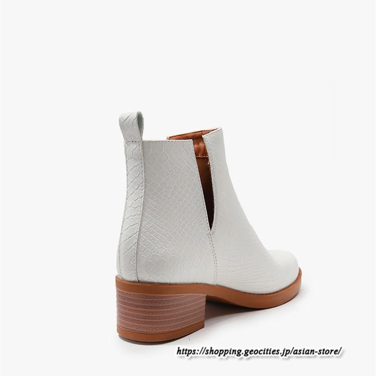 ショートブーツ | 大きいサイズ26.5cm レディース 上品 ブーツ 秋冬 春 チャンキーヒール 太ヒール シンプル ミドルヒール ブーティー 大人 スリッポン 黒ブーツ