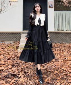 マキシ | Aラインワンピース 秋 レディース ワンピース 高級感 30代40代ワンピース 大人 カワイイ 二次会 長袖ワンピ ロングワンピース お呼ばれワンピース ミモレ丈