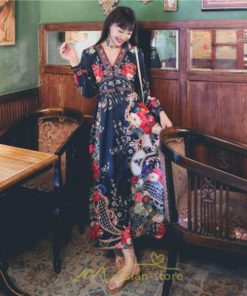 マキシ | マキシワンピース レディース ロング丈 大人 ワンピ 花柄 夏秋 Vネック カジュアル 着やせ きれいめ 撮影 人気 二次会 パーティー 通気 ゆったり 夏秋服