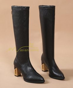 ロングブーツ | ブーツ ヒール カジュアル レディース 靴 シューズ お出かけ 秋冬 ロング丈ブーツ ジョッキーブーツ 春秋冬 黒靴 大人 美脚 太ヒール