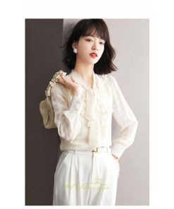 シャツ・ブラウス | シャツ ブラウス 春 秋 冬 シフォン 長袖 レディース フォーマル 通勤 OL オフィス ビジネス カジュアル リボン 綺麗 可愛い おしゃれ 高級感 キレイめ