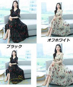 ミディアム | ワンピース レディース ひざ下丈 カジュアル おしゃれ 夏新作 上品 ミディアムワンピース 花柄 大きいサイズ 上品 エレガント 気質 30代 お出かけ 40代 20代