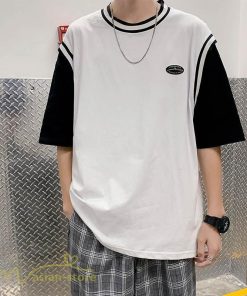 Tシャツ | Tシャツメンズ 重ね着風 半袖 Tシャツ おしゃれ ゆったり カジュアルシャツ クルーネック 新作 大きいサイズ 切り替え サマー上品 春夏 ファッション