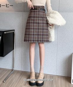 スカート | ミモレ丈 ひざ丈 レディース チェック柄 体型カバー 着痩せ Aライン ハイウエスト 上品 2022新作 通勤 秋冬コーデ オシャレ 韓国風 キレイめ