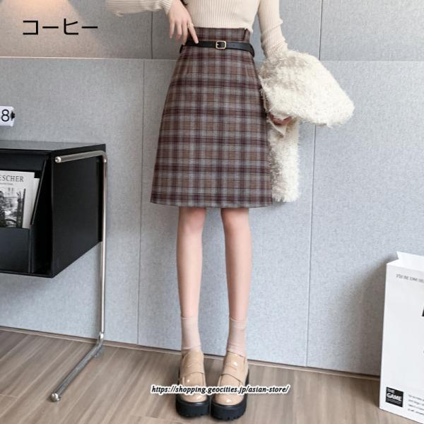 スカート | ミモレ丈 ひざ丈 レディース チェック柄 体型カバー 着痩せ Aライン ハイウエスト 上品 2022新作 通勤 秋冬コーデ オシャレ 韓国風 キレイめ