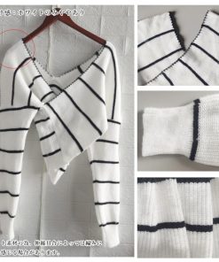 ニット・セーター | クロスニットトップス カシュクール風