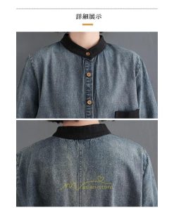 デニムワンピース | ワンピース レディース ロングワンピース 夏 おしゃれ 春 秋 長袖 ポケット付き 体型カバー 着痩せ 可愛い スリット 20代30代40代50代