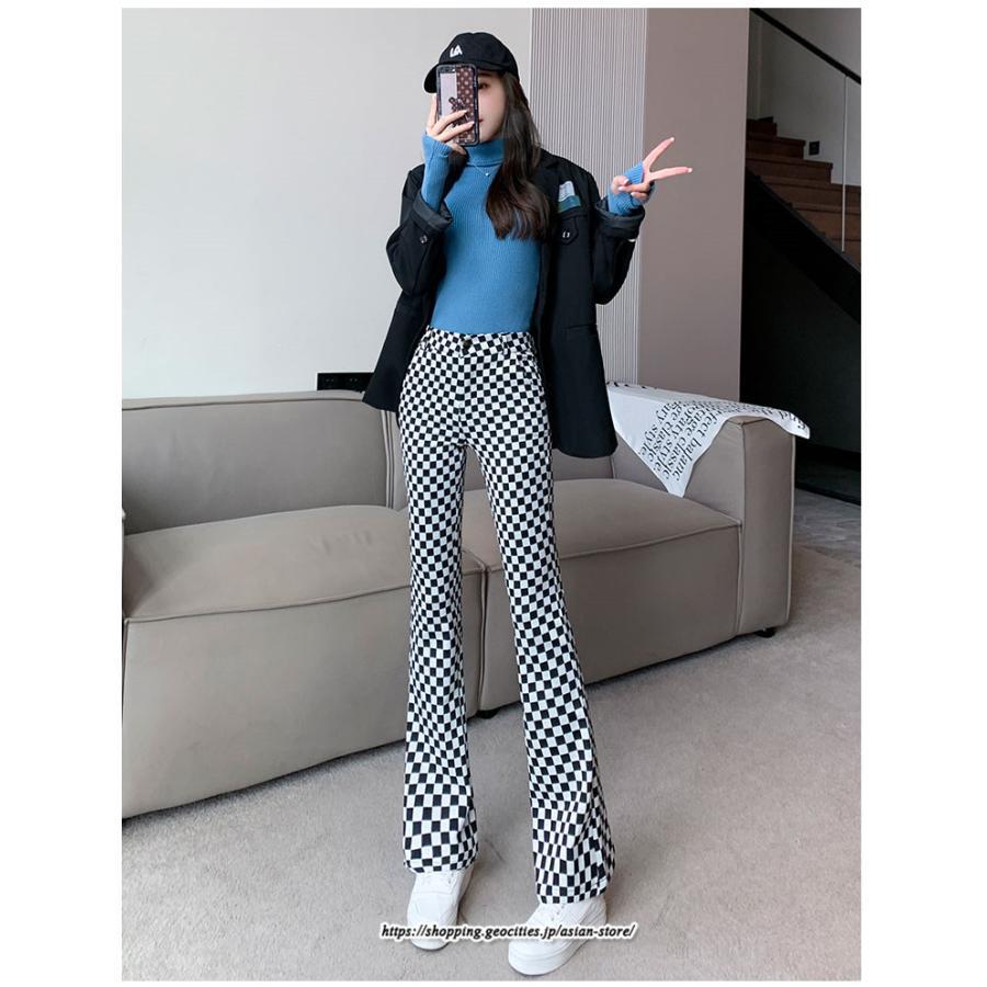チノ・テーパード・ジョガー・スキニーパン | パンツ レディース フレアパンツ チェック柄 トレンド カジュアル ハイウエスト スキニーパンツ トレンド かわいい 楽ちん お出かけ 送料無料 デート おしゃれ