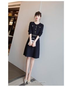 ミディアム | ニットワンピース レディース 40代 ワンピース 秋冬 長袖ワンピース 膝丈ワンピース ニットAラインスカート ロング丈 オシャレ通勤 30代50代 韓国風 大人上品