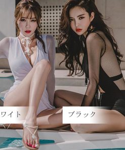 ビキニ | カシュクール 長袖 体型カバー メッシュ 背中見せ【ネ Vネック ワンピース 水着 オールインワン 水着 セクシー 水着 レディース