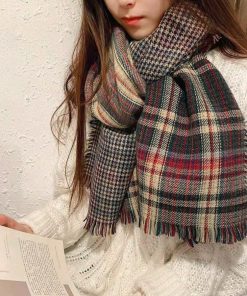 マフラー | チェック柄大判ストール 両面マフラー秋冬