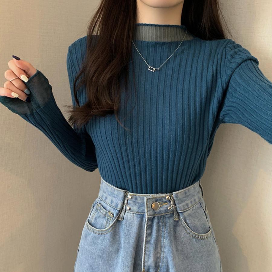 ニット・セーター | 長袖 ニットセーター レディース レース