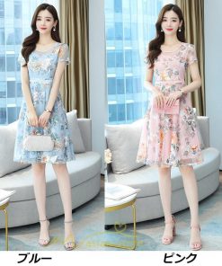 マキシ | ワンピース レディース 夏 半袖 シフォンワンピース 体型カバー 着痩せ 韓国風 30代 40代 通勤 OL デート お出かけ 新作 ショピング キレイめ 2022 おしゃれ