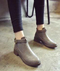 ショートブーツ | ブーツ ブーティー レザーブーティー チャンキーヒール ポインテッドトゥ シューズ 靴 スリップオン レディース 太ヒール オフィス 大人 25cm 無地 サイドゴア