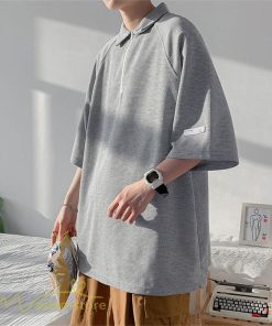 Tシャツ | ポロシャツ メンズ シャツ トップス 半袖 無地 シンプル カジュアル 夏新作 大きいサイズ 黒 白 ゆったり サマーシャツ ファスナー 大きいサイズ 体型カバー