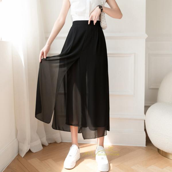 ワイドパンツ | ロングパンツ リラックス ガウチョパンツ レディース ボトムス ストレート シンプル カジュアル 着痩せ 春夏 長ズボン 20代30代40代 新作 ゆったり