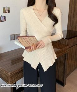 ニット・セーター | カットソー ニット レディース リブニット 長袖 秋冬 春 トップス スリム ストレッチ インナー 無地 着痩せ 通学通勤 長袖カットソー 長袖ニット プルオーバー