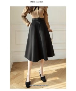 スカート | レディース 秋 冬 秋冬 ミモレ丈 膝丈 ロング 無地 ミディアム丈 ひざ丈 厚手 Aライン ハイウエスト 2022年秋冬 通学 暖か おしゃれ 通勤 ラシャ