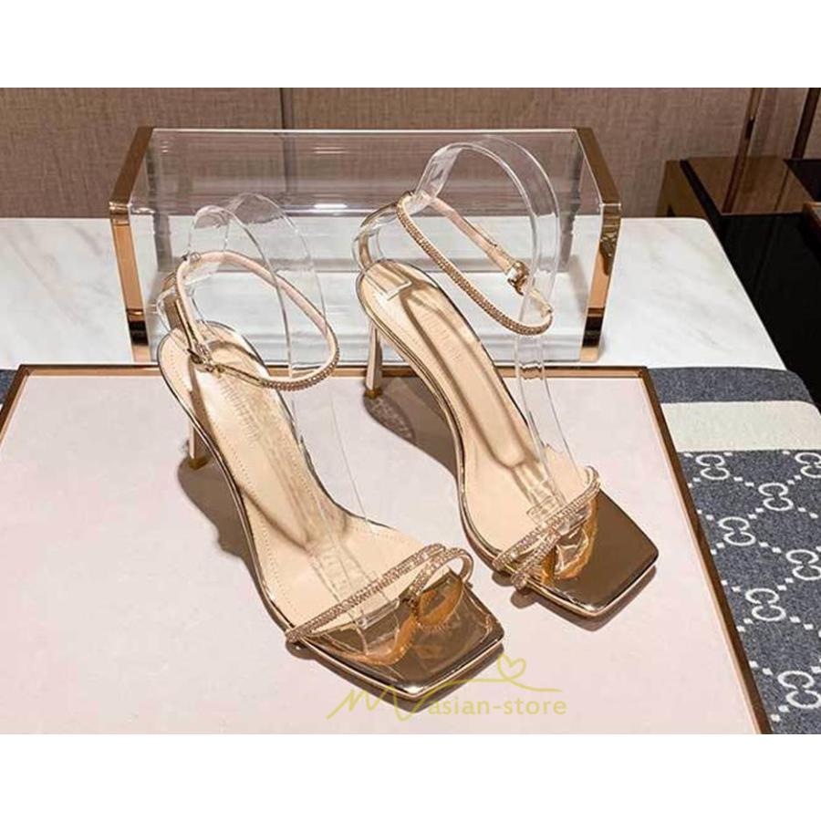 パンプス | ハイヒール サンダル 歩きやすい 美脚 ストラップ 6センチ8センチヒール シンプル レディース 脱げない 黒 リゾート 女性 華奢魅せ 旅行 お出かけ 夏物