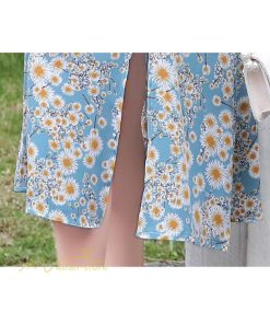 マキシ | ワンピース レディース 着痩せ Vネック カジュアル 花柄 サマーワンピース きれいめ 裾口スリット 日常感 Vネック 膝丈 夏新作 40代 きれいめ 半袖 30代 20代