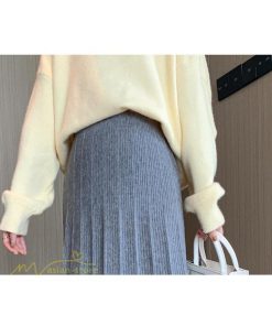 スカート | マタニティレディース ニット 秋冬 2022新作 産前産後 きれいめ 無地 ゆったり 妊婦服 マタニティウェア ハイウエスト ウエスト調整 Aライン